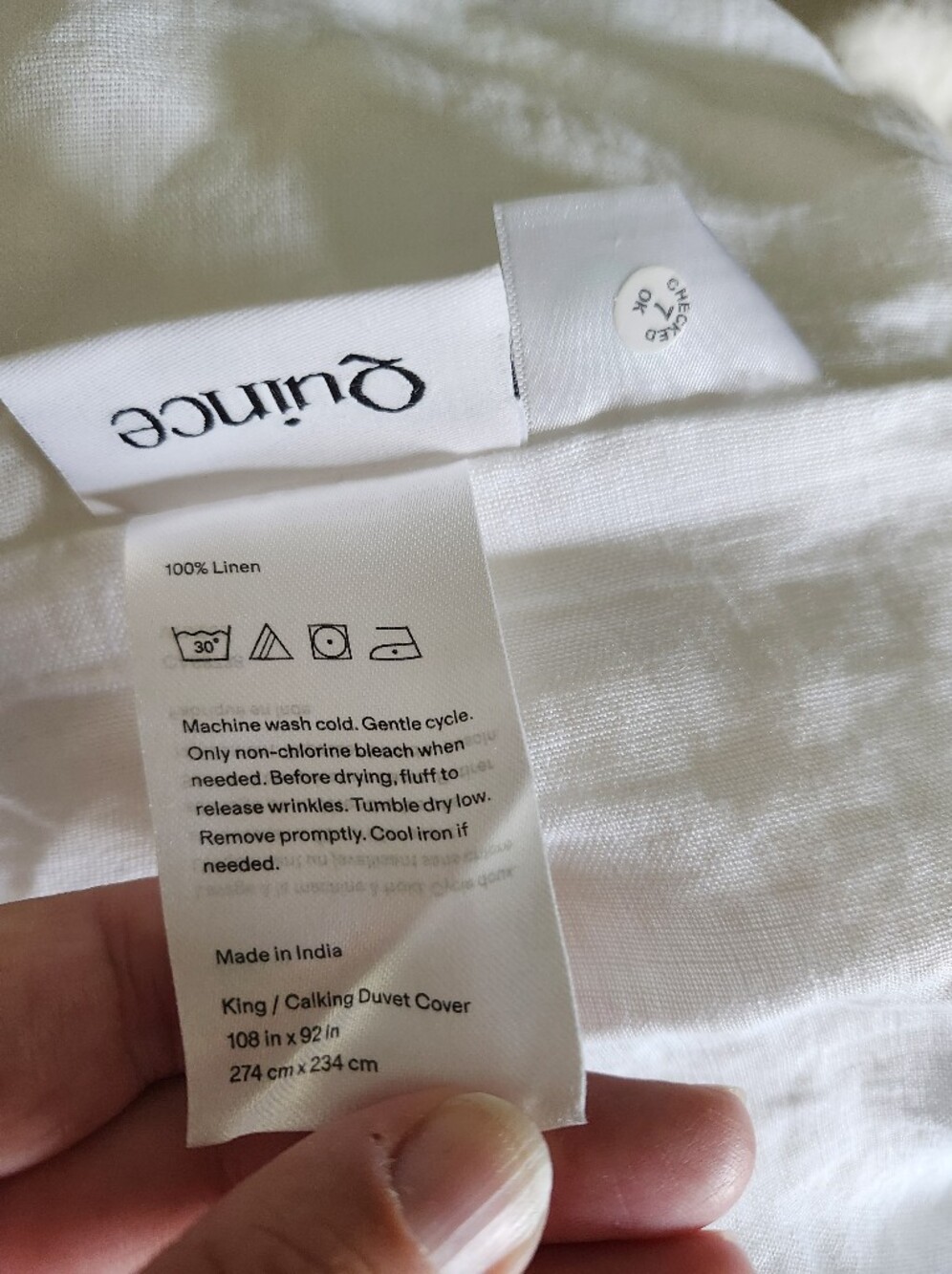 NWT Quince European Linen Double Flange Duvet Cover White King/Cal King - Picture 6 of 10